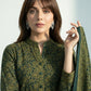 Ajrak Green Floral Bel – Unstitched Lawn Two-Piece (Shirt & Dupatta)