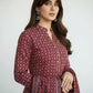 Ajrak Floral Jaal Organic Dye Unstitched Two-Piece Set – Hand Block Printed Shirt & Dupatta