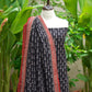Organic Dye Hand Block Printed Ajrak Black Contrast Bone Two-Piece – Unstitched Lawn Fabric
