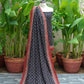 Organic Dye Hand Block Printed Ajrak Black Contrast Bone Two-Piece – Unstitched Lawn Fabric