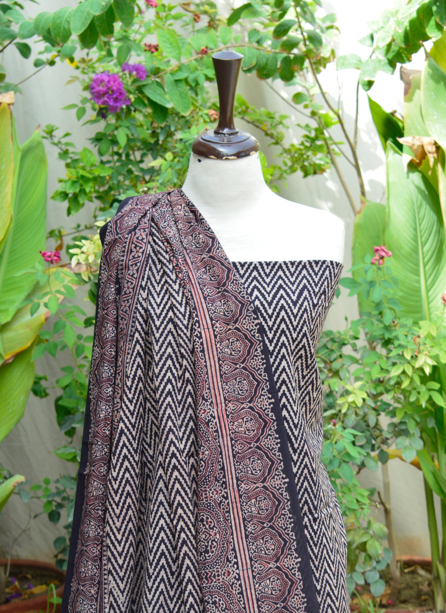 Ajrak Design Dress ZigZag – Organic Dye Hand Block Printed Two-Piece (Lawn)