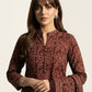 Ajrak Design Dress Floral Bel Maroon – Organic Dye Hand Block Printed Two-Piece (Lawn)