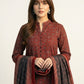 Ajrak Phulli Contrast – Luxury Organic Dye Hand Block Printed Ajrak Design Dress Two-Piece Lawn