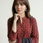 Ajrak Floral Red & Black Two-Piece – Hand Block Printed Lawn Shirt & Dupatta (Unstitched)