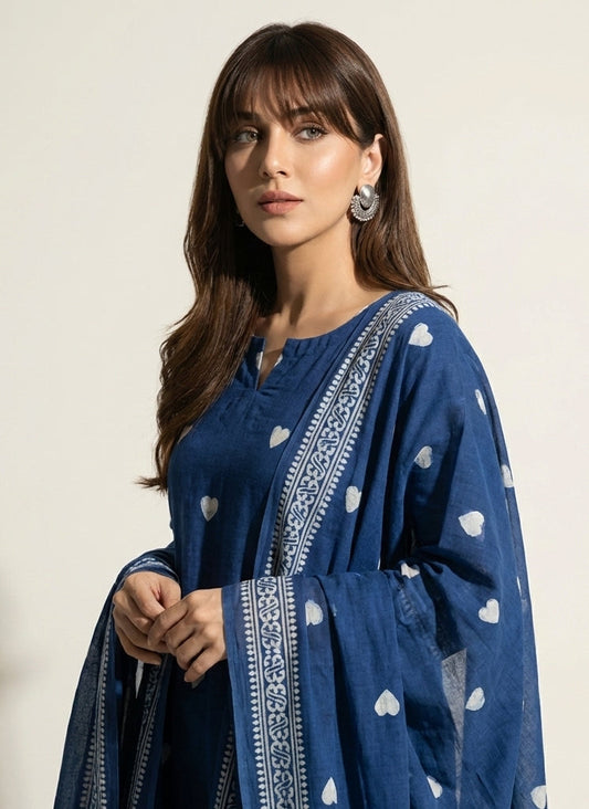 Ajrak Design Dress Ajrak Neela – Organic Dye Hand Block Printed Two-Piece ( Lawn)