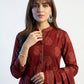Ajrak Anbi Redish Maroon Organic Dye  Two-Piece – Luxury Hand Block Print Ajrak Design Dress