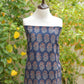Organic Dye Hand Block Printed Ajrak Dark Blue Floral Butta with Maroon Filling – Unstitched Lawn Two-Piece (Shirt & Dupatta)