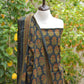 Organic Dye Hand Block Printed Ajrak Green Floral Butta with Maroon Filling – Unstitched Lawn Two-Piece (Shirt & Dupatta)