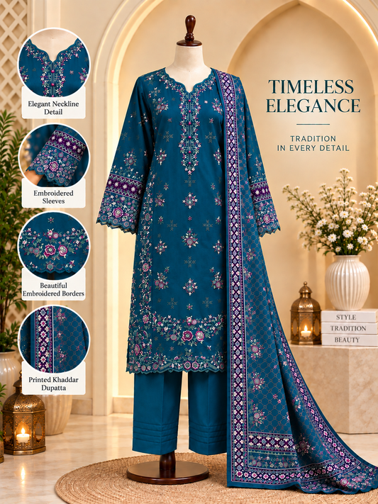 Depp Teal Elegance