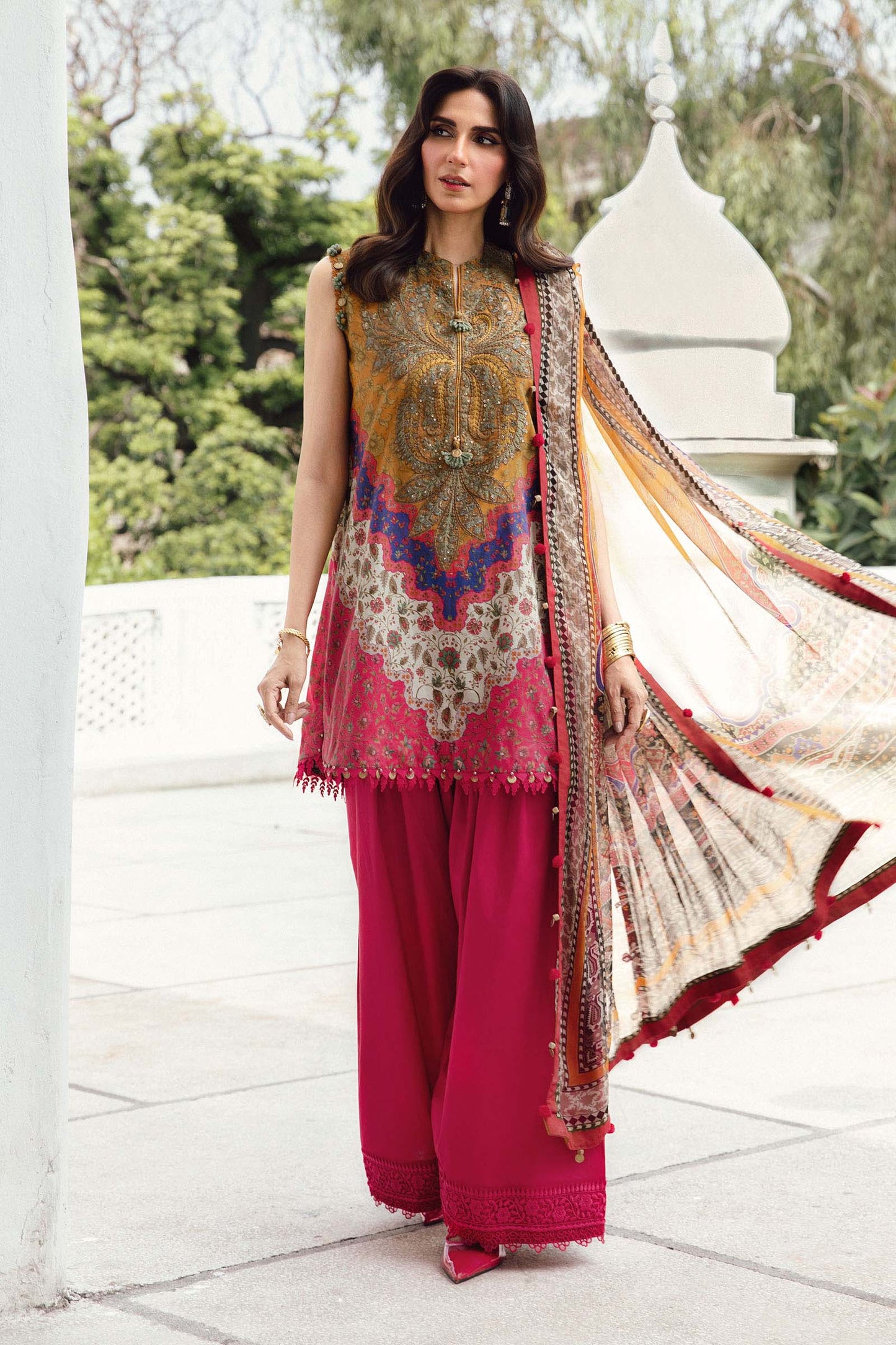 3 Piece Unstitched Embroidered Cambric Suit | MPT-2710-A