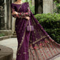 Unstitched Embroidered Chiffon Saree