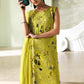 3 Piece Unstitched Embroidered Bemberg Raw Silk Suit
