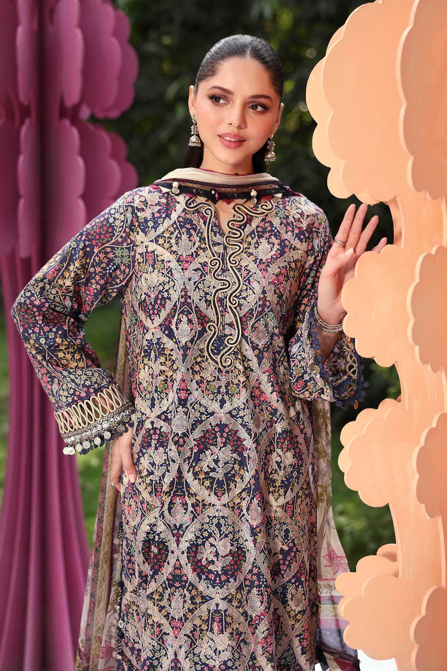 3 Piece Unstitched Embroidered Lawn Suit