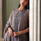 3 Piece Unstitched Embroidered Bell Raw Silk Suit