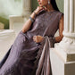 3 Piece Unstitched Embroidered Bell Raw Silk Suit
