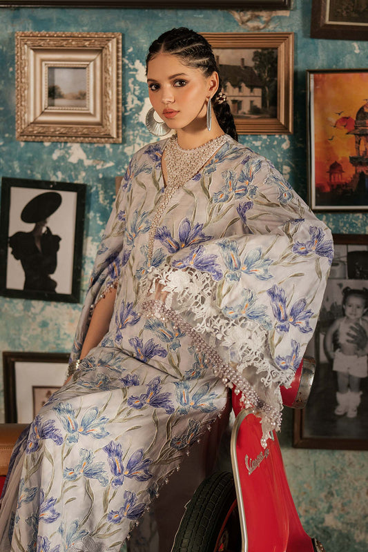 3 Piece Unstitched Embroidered Cambric Suit