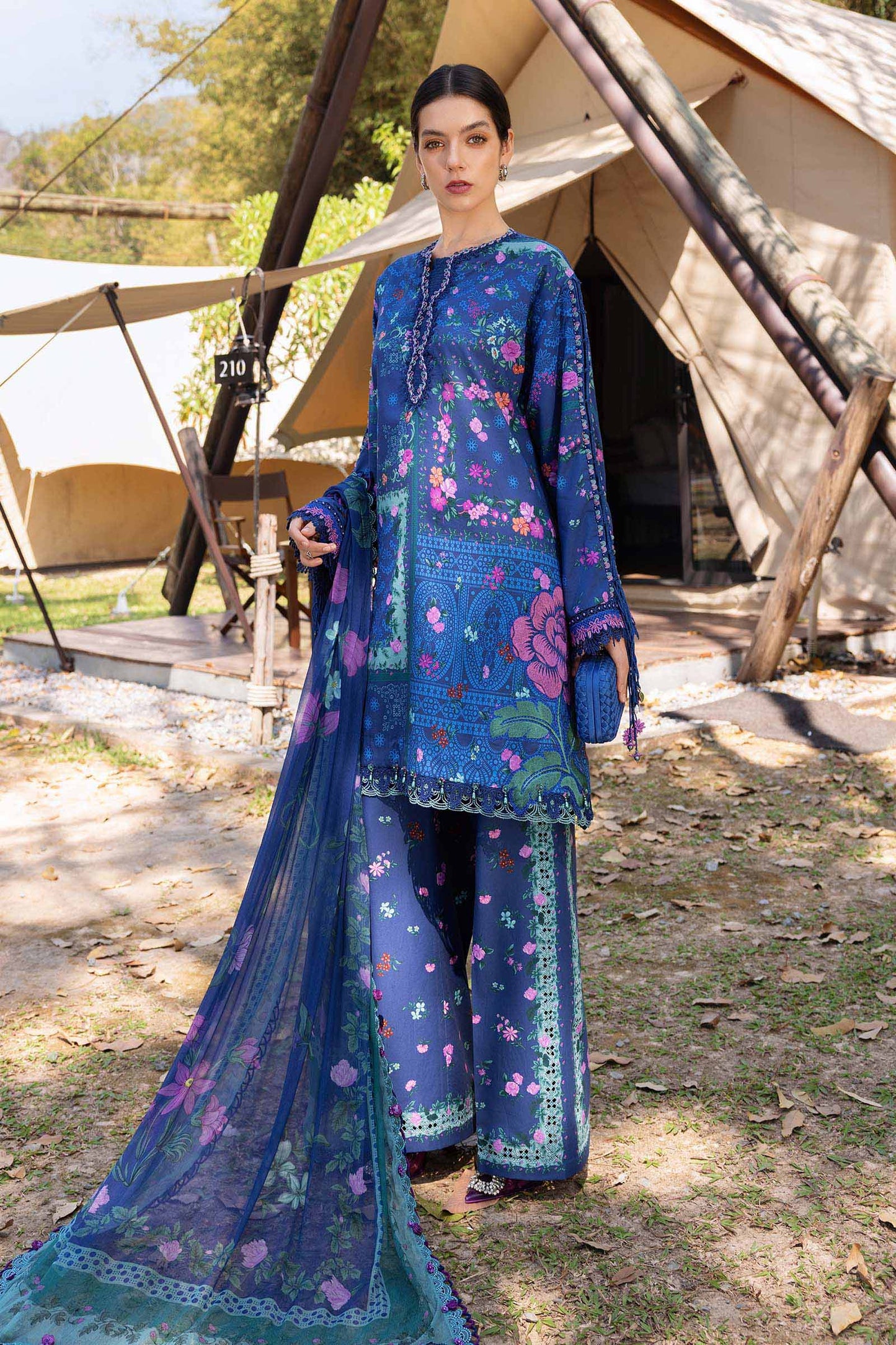 3 Piece Unstitched Embroidered Lawn Suit