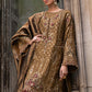 3 Piece Unstitched Embroidered Raw Silk Suit