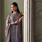 3 Piece Unstitched Embroidered Bell Raw Silk Suit