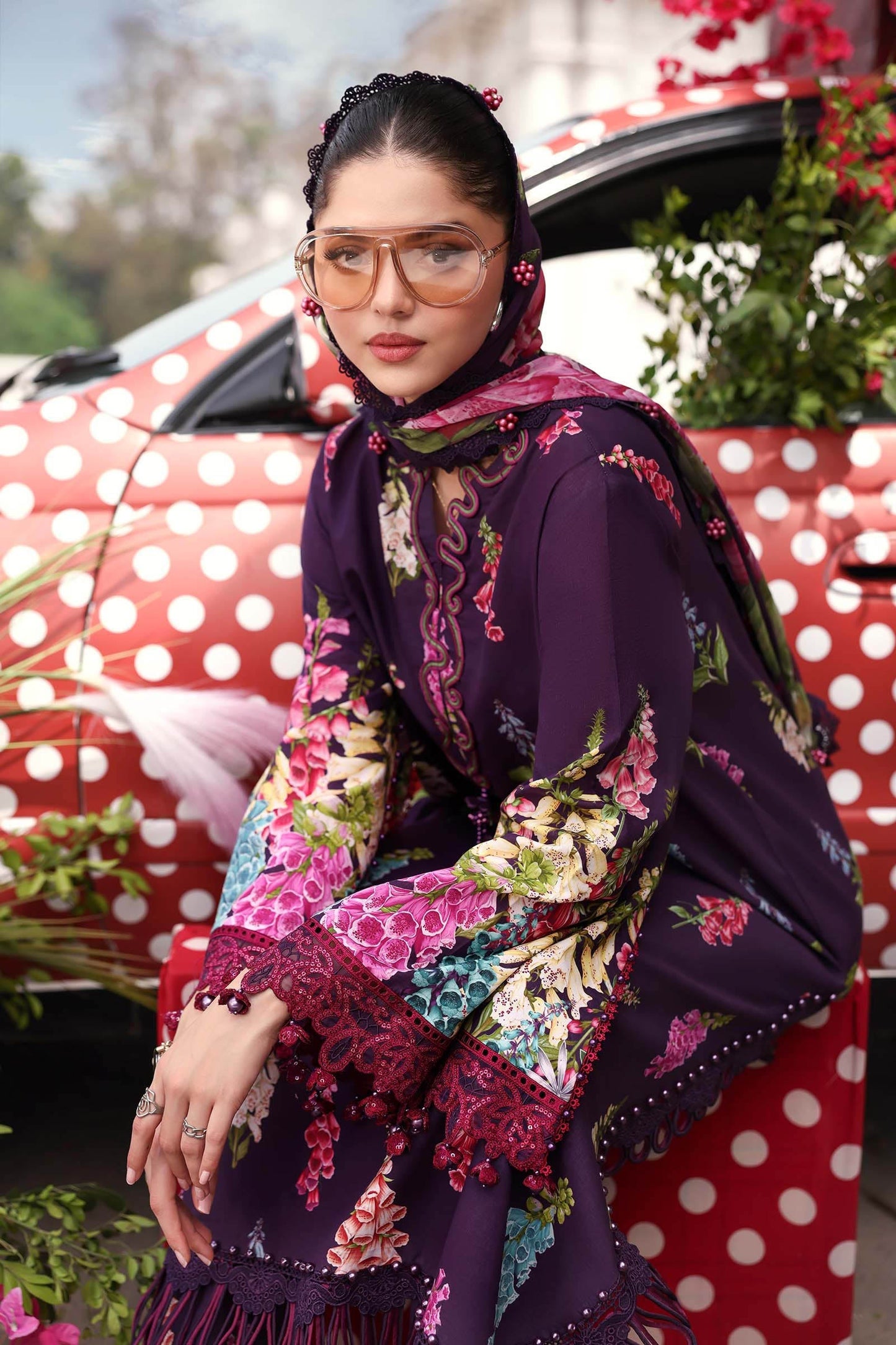 3 Piece Unstitched Embroidered Lawn Suit