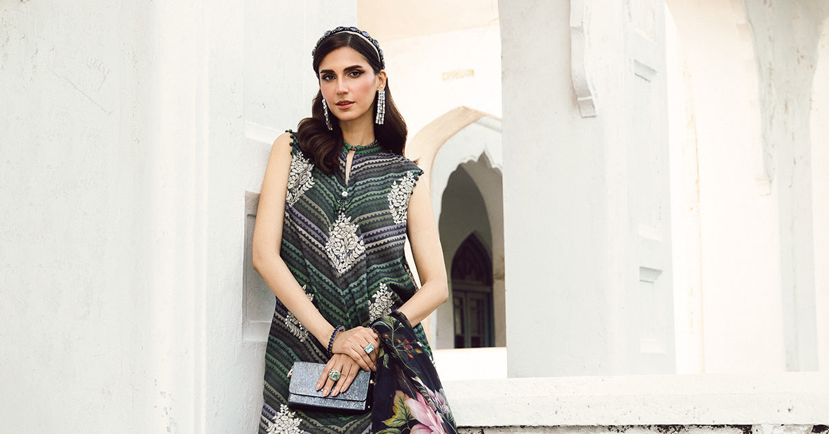 3 Piece Unstitched Embroidered Cambric Suit | MPT-2705-A