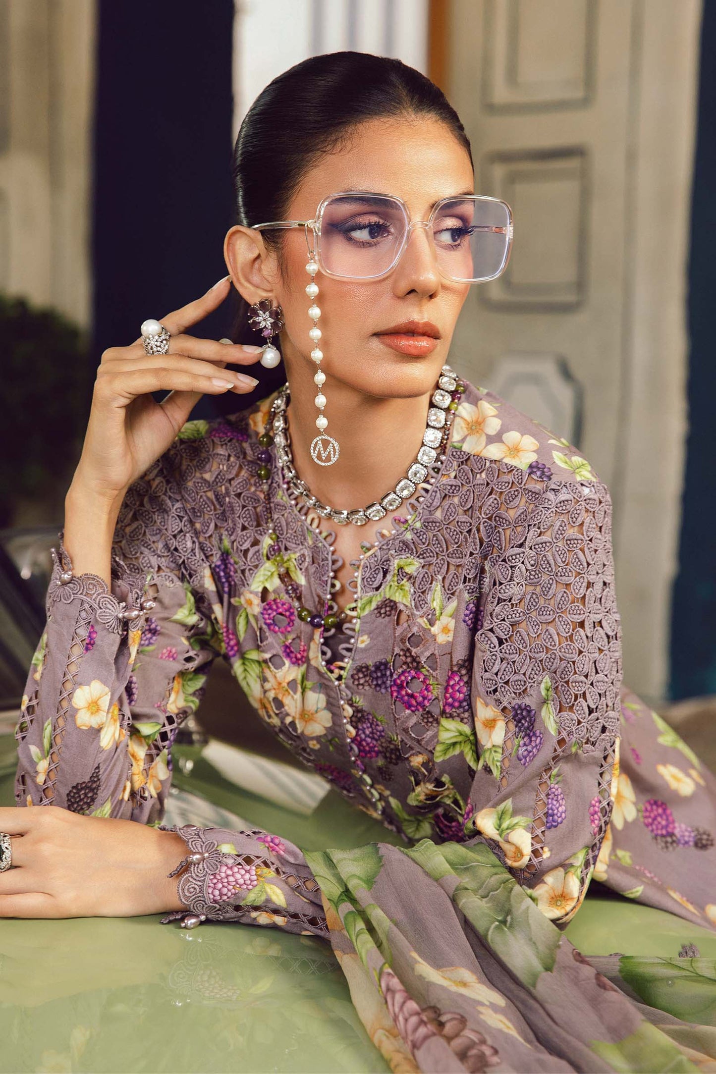 3 Piece Unstitched Embroidered Cambric Suit | MPT-2706-B