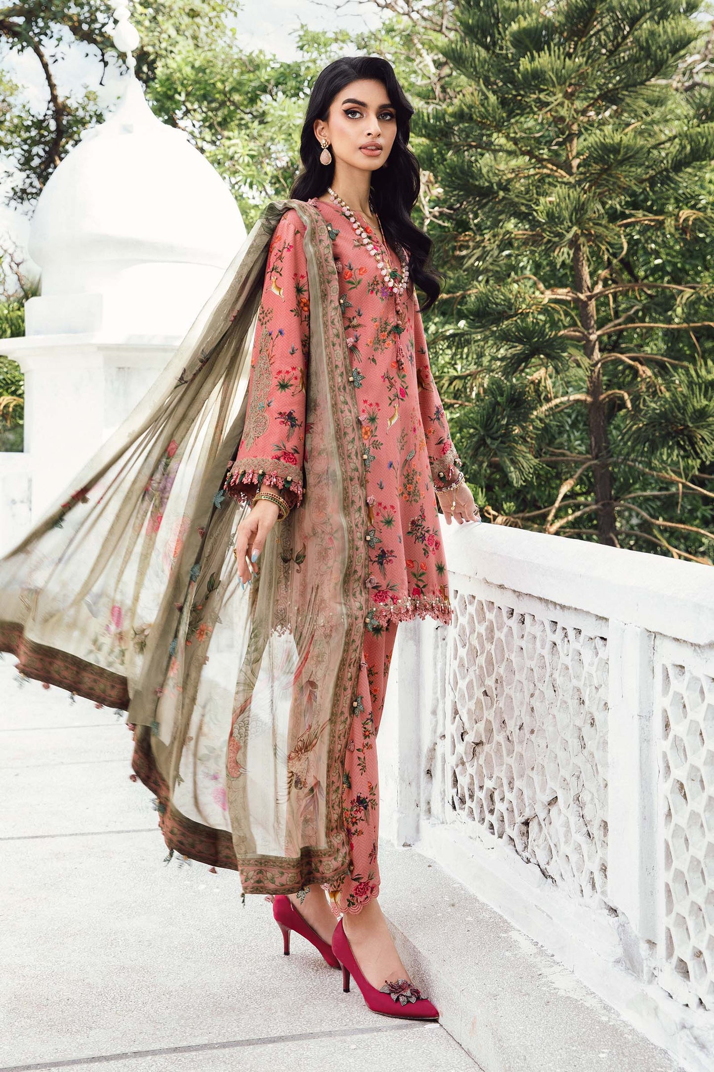 3 Piece Unstitched Embroidered Linen Suit | MPT-2707-A
