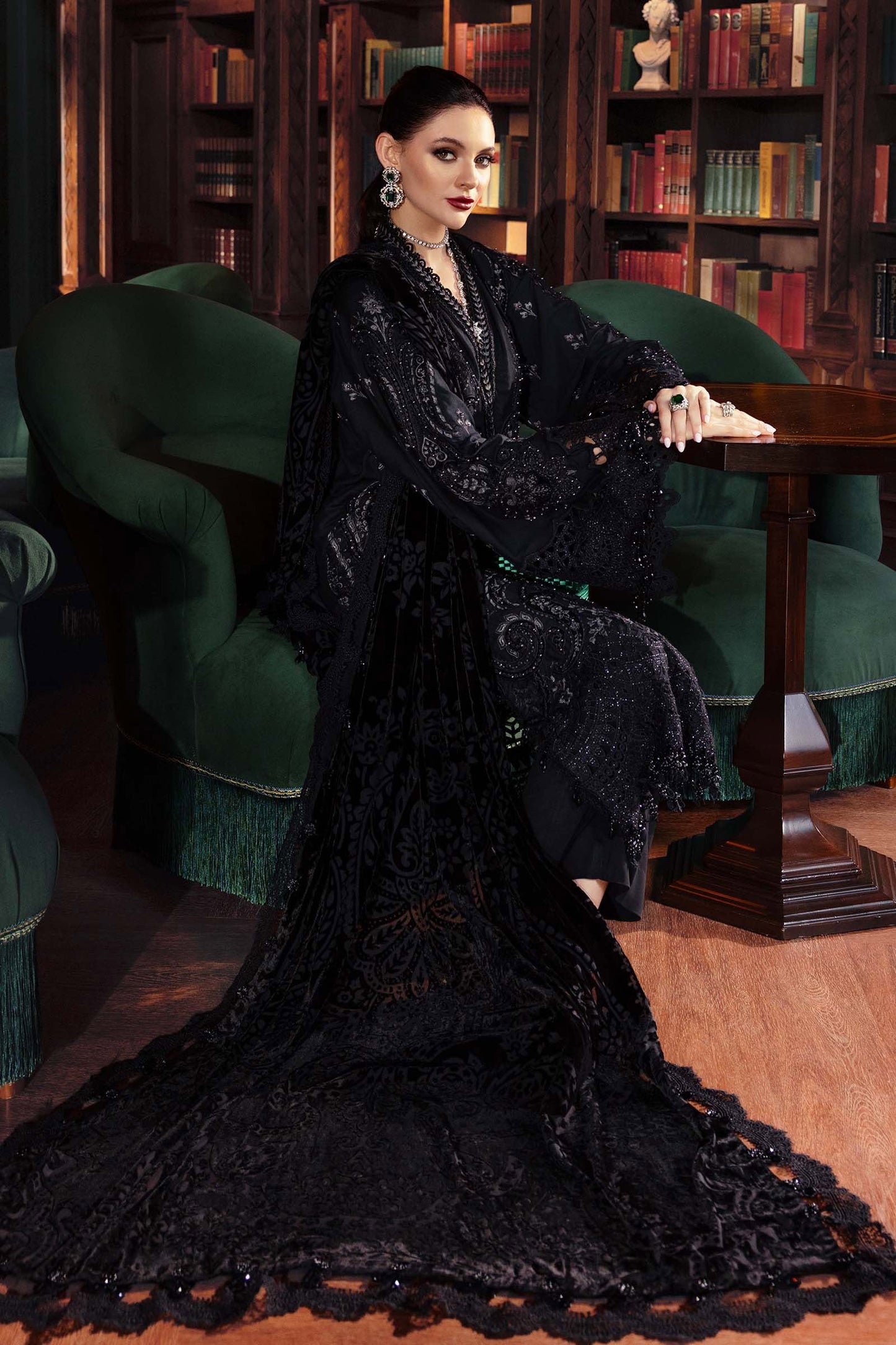 3 Piece Unstitched Embroidered Linen Suit