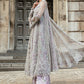 3 Piece Unstitched Embroidered Net Suit