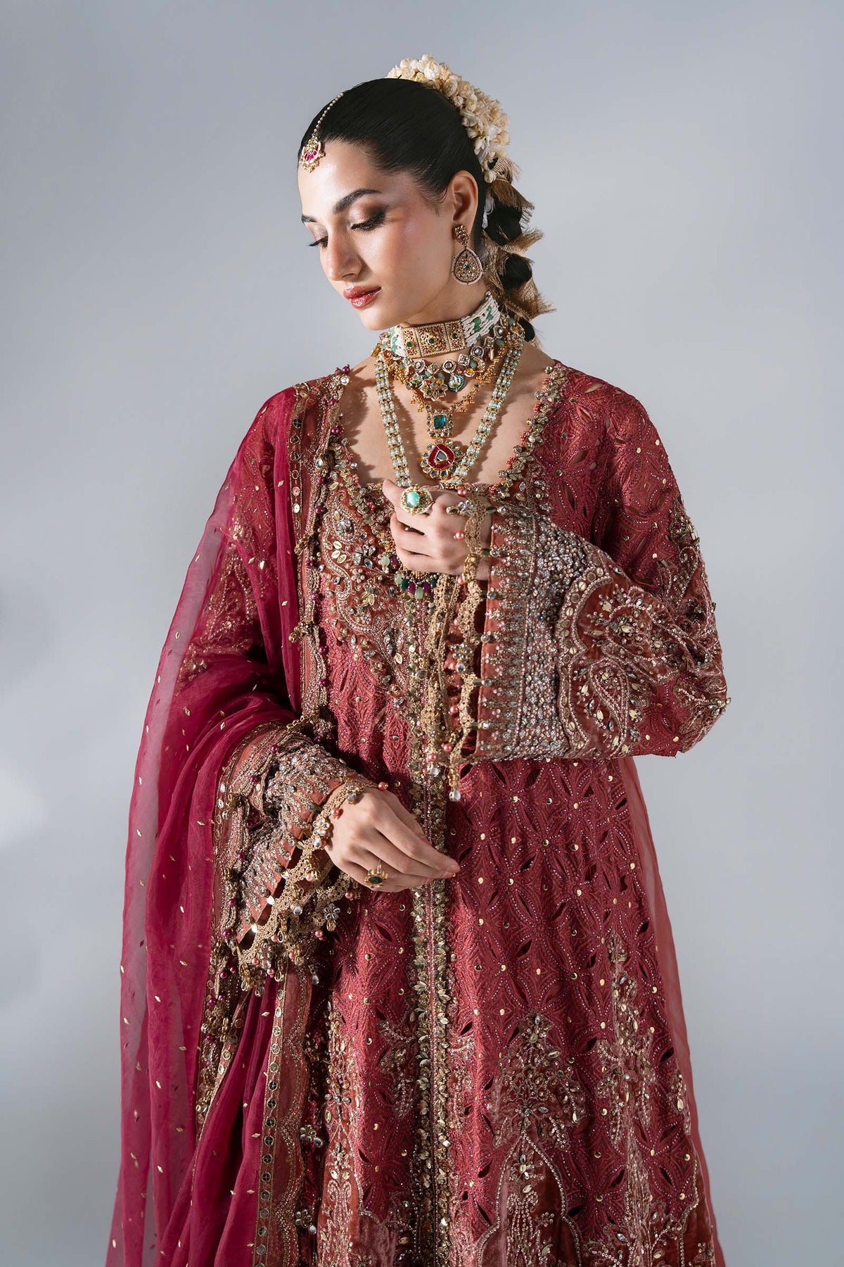 3 Piece Unstitched Embroidered Organza Suit