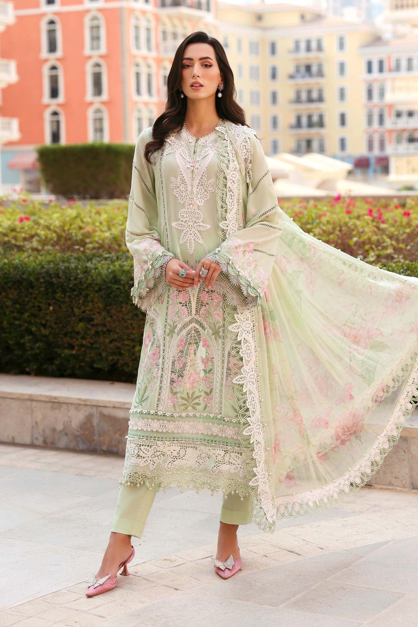 3 Piece Unstitched Embroidered Lawn Suit