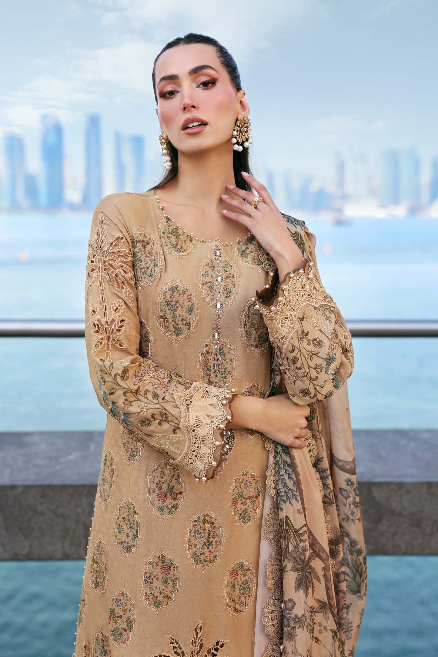 3 Piece Unstitched Embroidered Jacquard Lawn Suit