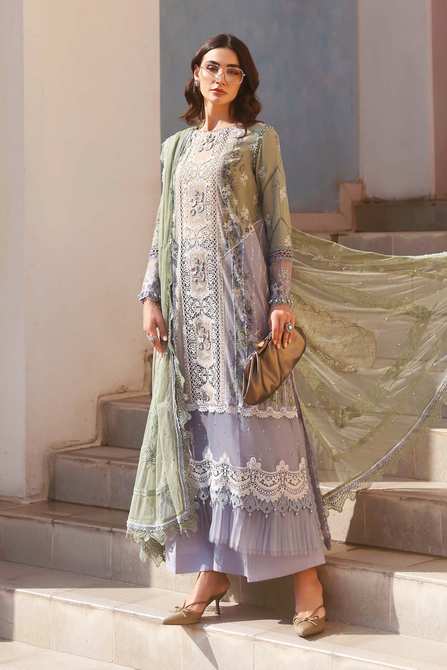 3 Piece Unstitched Embroidered Lawn Suit