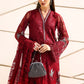 3 Piece Unstitched Embroidered Net Suit