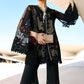 3 Piece Unstitched Embroidered Net Suit