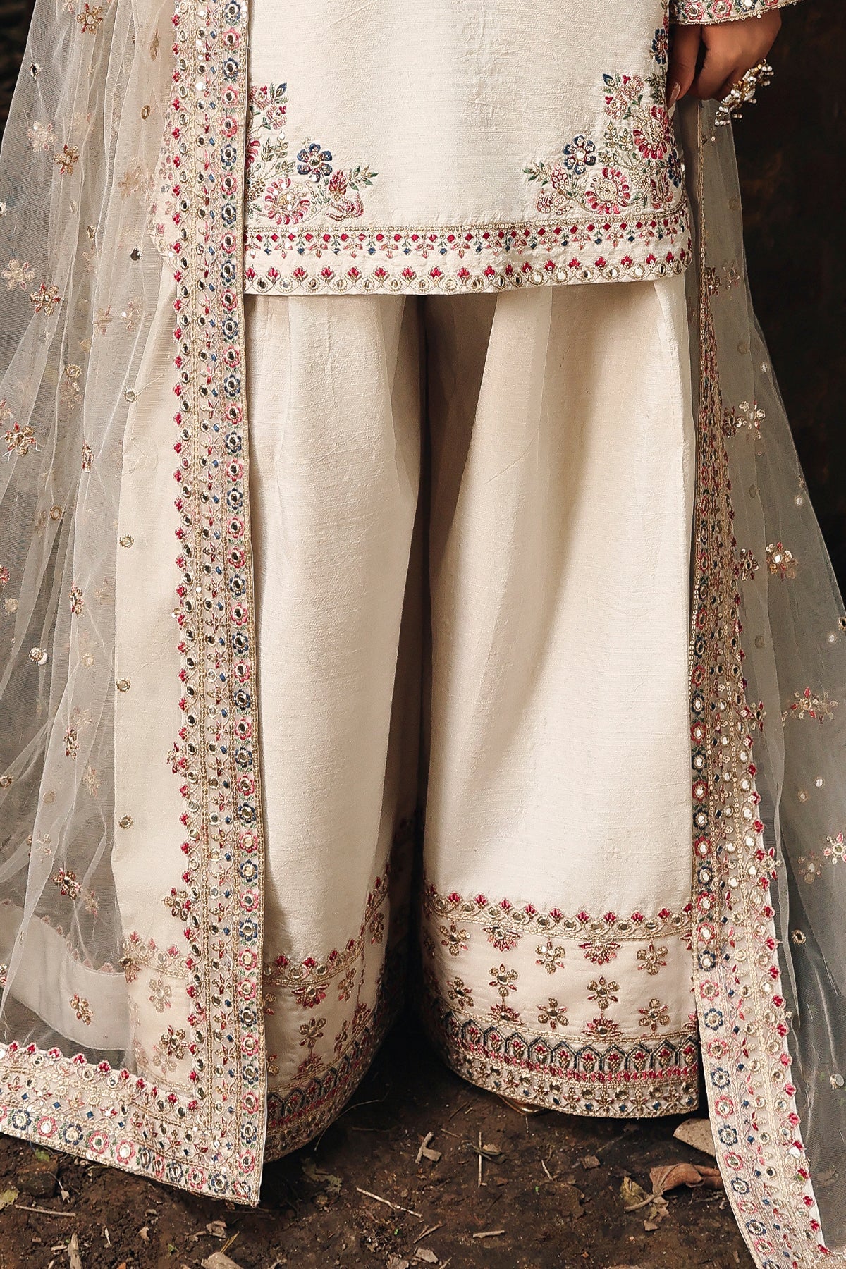 3-PC Embroidered Raw-Silk Suit CMA-5-141M