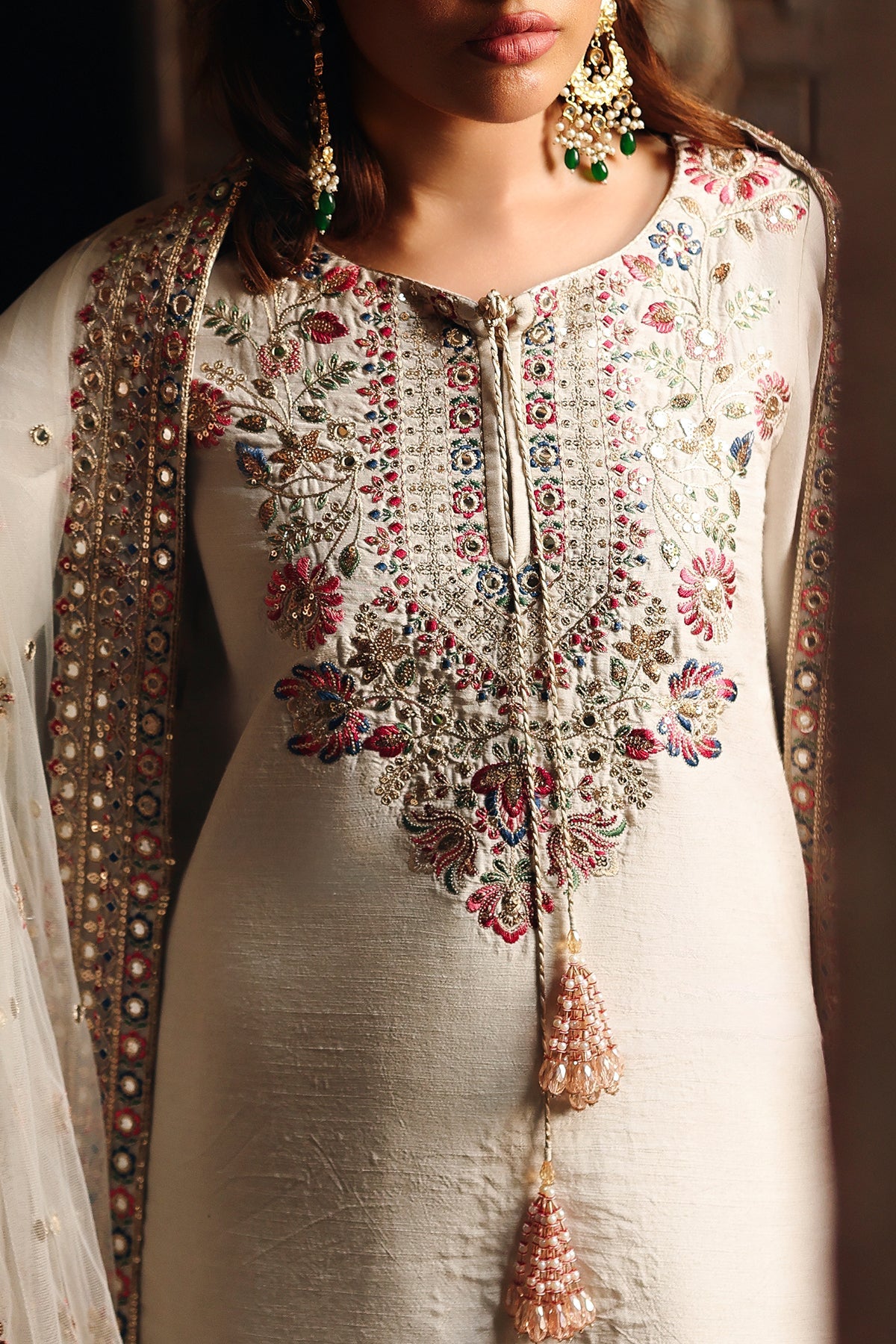 3-PC Embroidered Raw-Silk Suit CMA-5-141M
