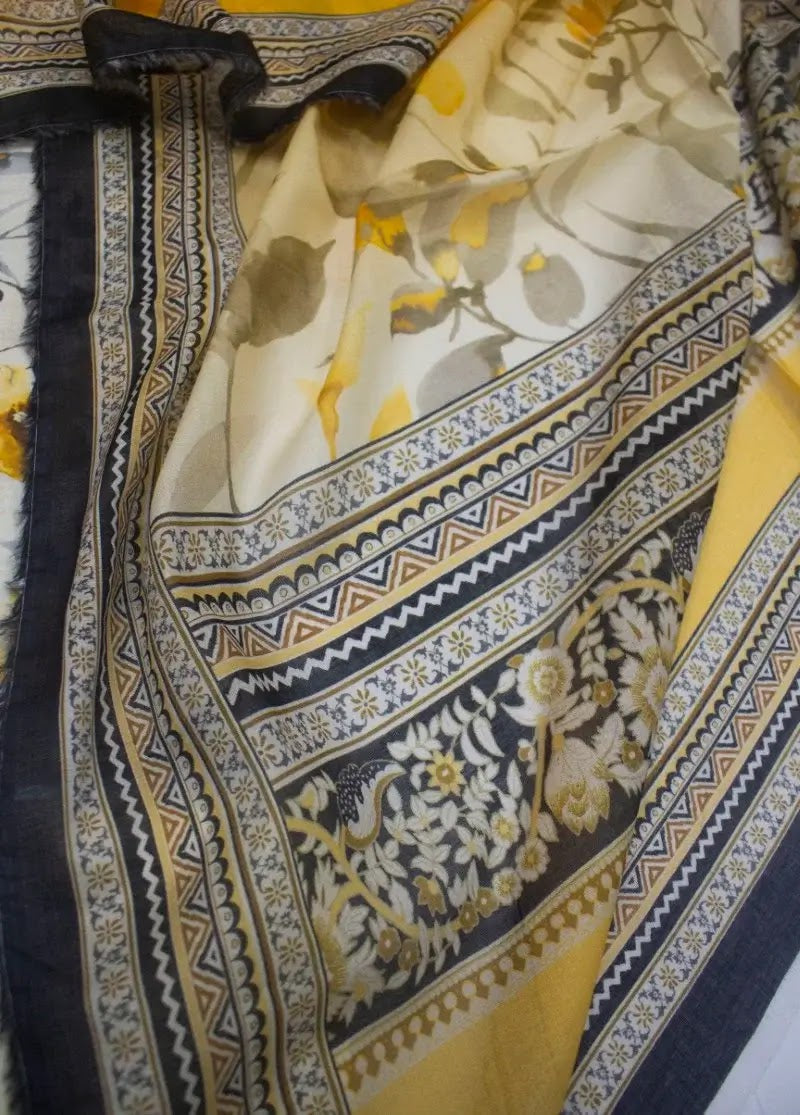 DPC-047- 3 Piece Cotton Printed UnStitched Suit