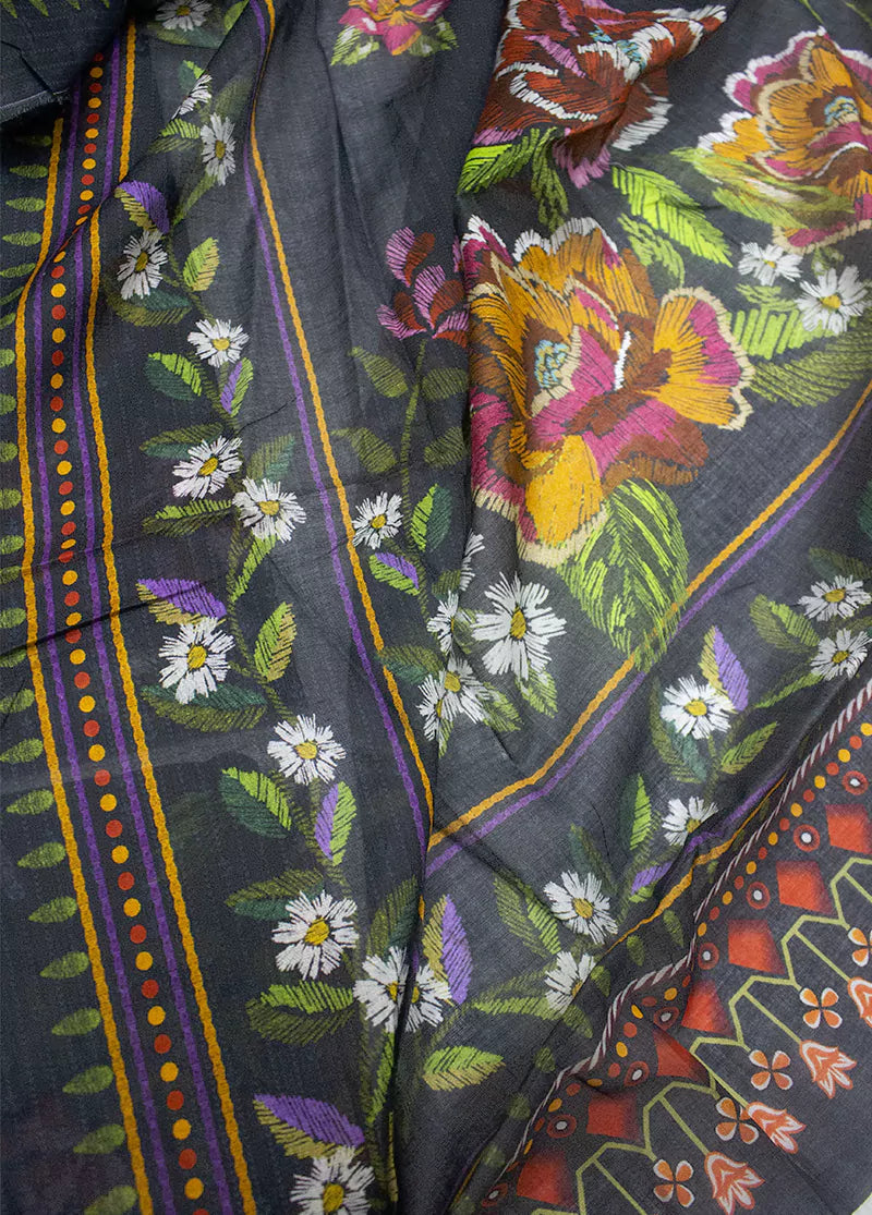 DPC-0650- 3 Piece Cotton Printed UnStitched Suit