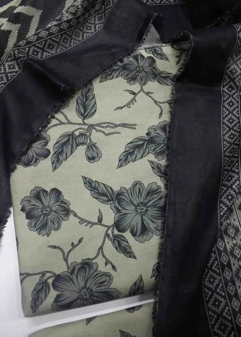 DPC-0708- 3 Piece Cotton Printed UnStitched Suit
