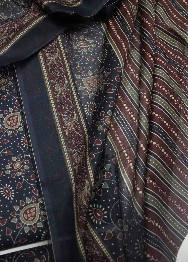 DPC-0709- 3 Piece Cotton Printed UnStitched Suit