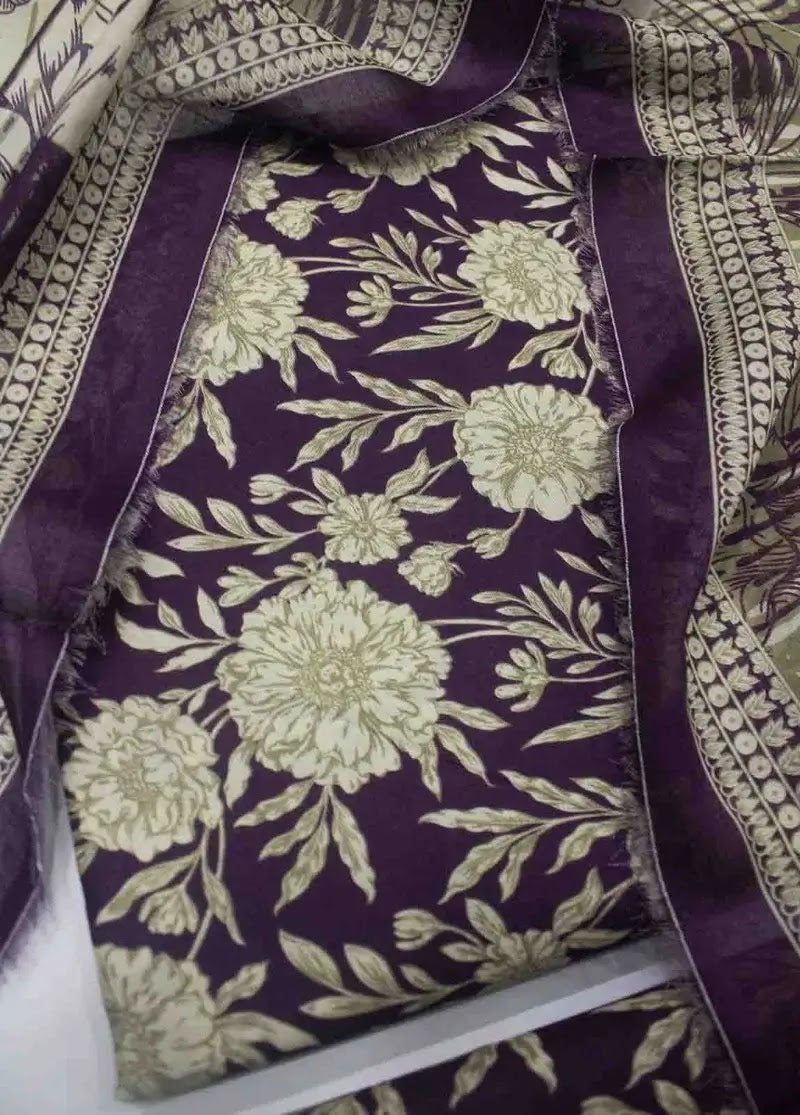 DPC-0711- 3 Piece Cotton Printed UnStitched Suit