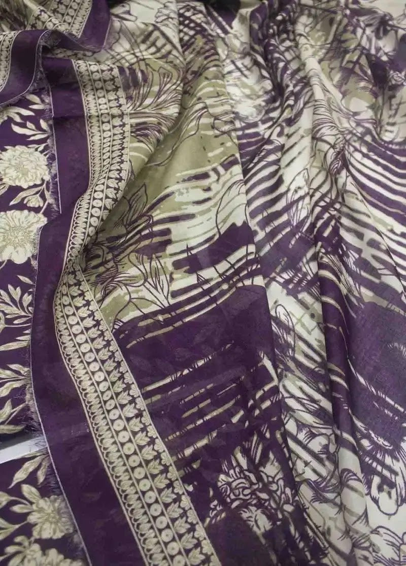 DPC-0711- 3 Piece Cotton Printed UnStitched Suit