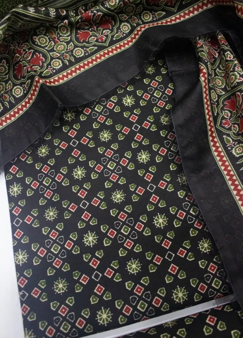 DPC-0713- 3 Piece Cotton Printed UnStitched Suit
