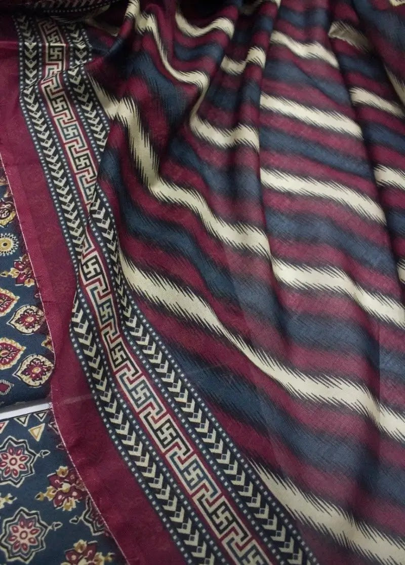 DPC-0716- 3 Piece Cotton Printed UnStitched Suit