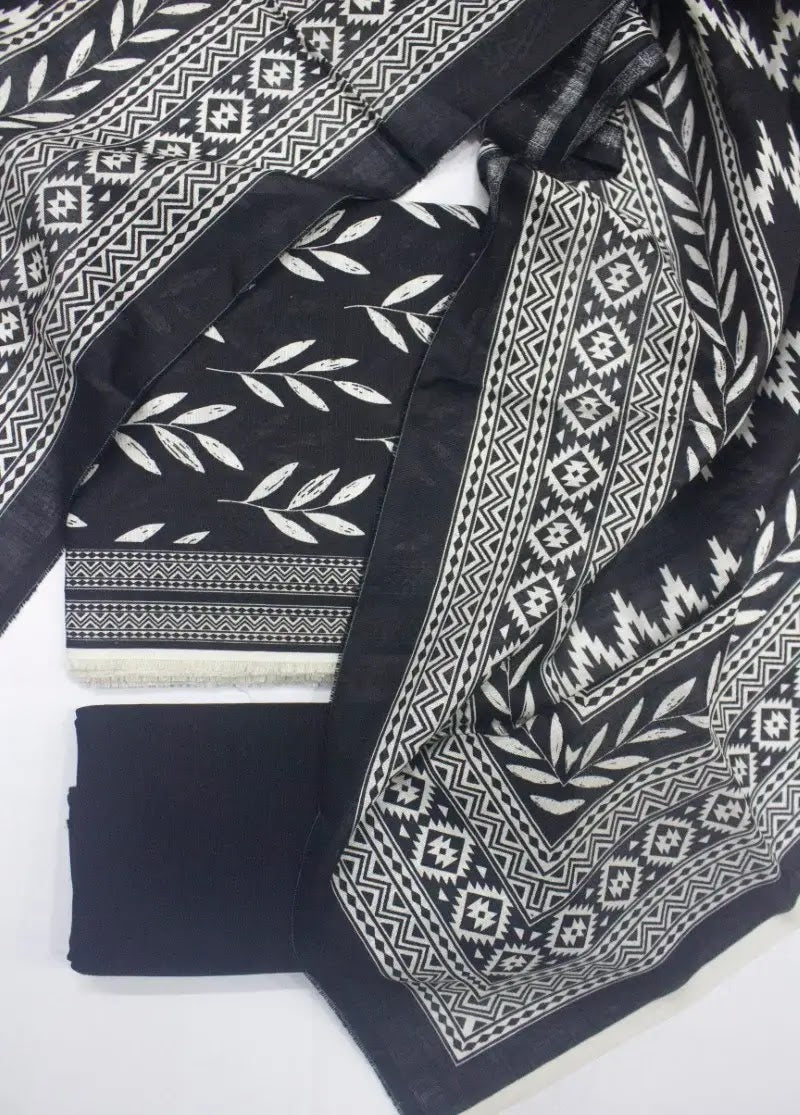 DPC-0719- 3 Piece Cotton Printed UnStitched Suit