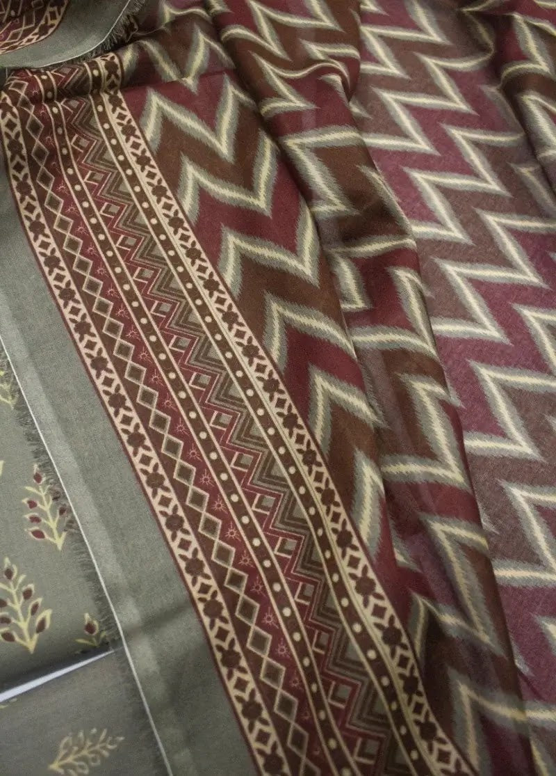 DPC-0721- 3 Piece Cotton Printed UnStitched Suit