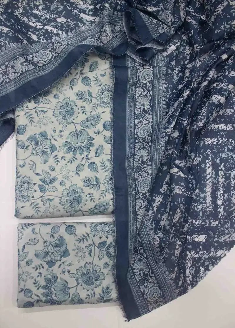DPC-0722- 3 Piece Cotton Printed UnStitched Suit