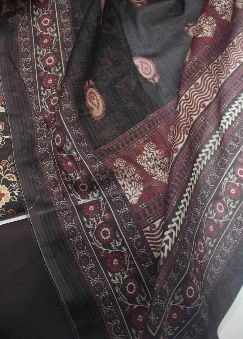 DPC-0725- 3 Piece Cotton Printed UnStitched Suit