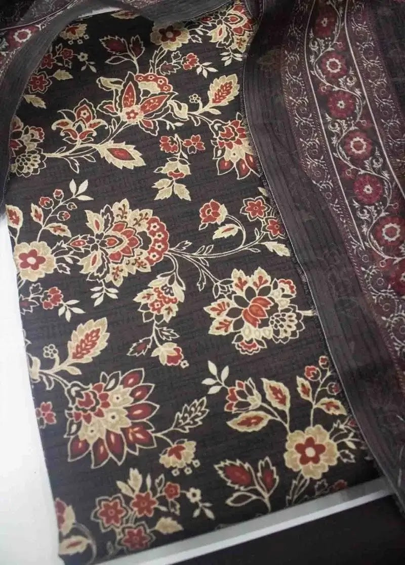 DPC-0725- 3 Piece Cotton Printed UnStitched Suit